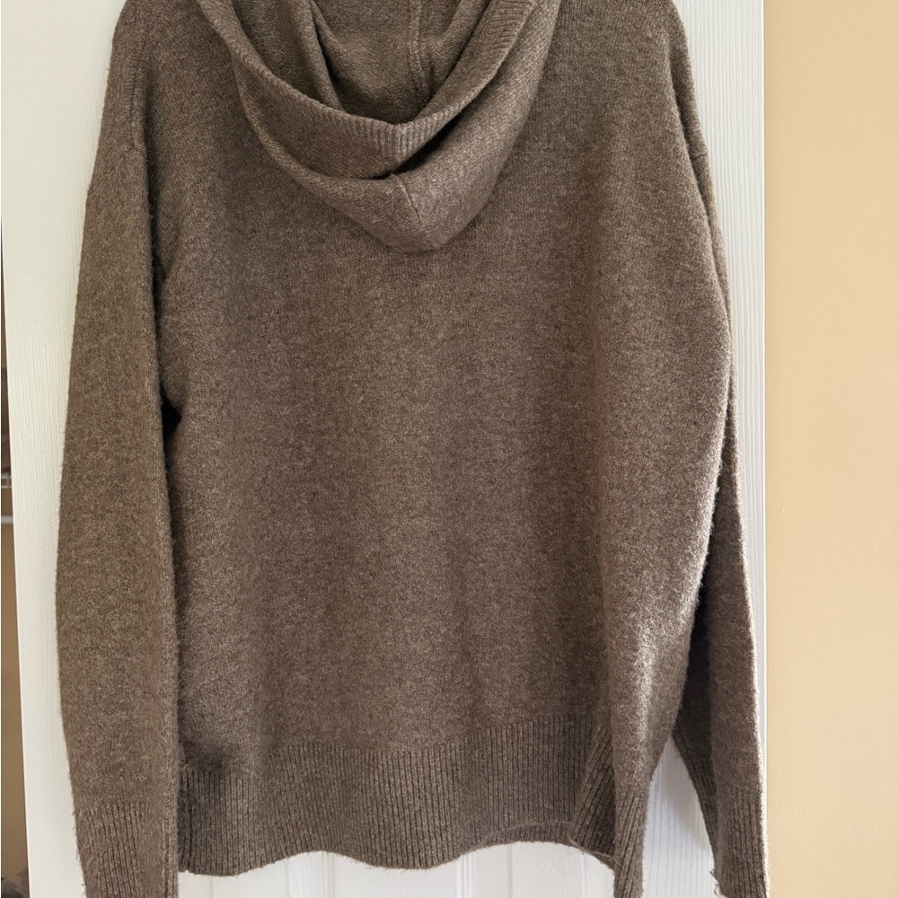 American Eagle Brown Hooded Zip-Up Sweater - Picture 2 of 2